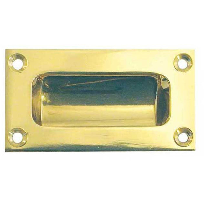 102mm Polished Brass Flush Pulls Doors Drawers Recessed Door Handle