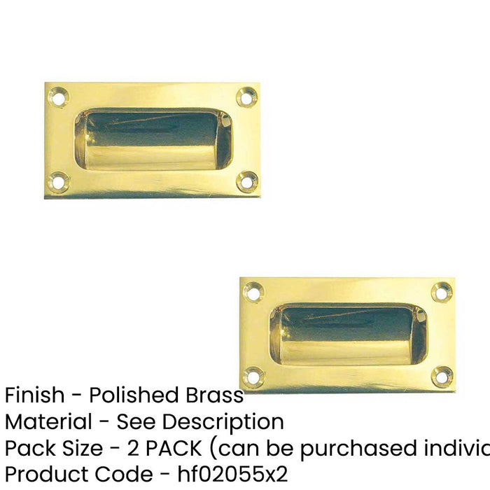 PACK 102mm Polished Brass Flush Pulls Doors Drawers Recessed Door Handle (1)-1