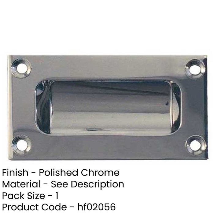 Stylish 102mm Flush Pulls Polished Chrome Doors Drawers Recessed Door Handle-1