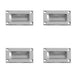 PACK 102mm Satin Chrome Flush Pulls Sliding Doors Drawers Recessed Door Handle