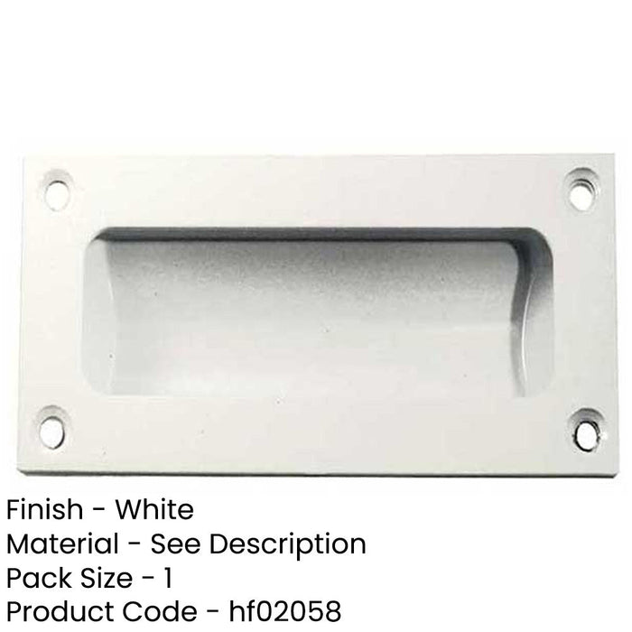 Stylish 102mm White Flush Pulls Sliding Doors Drawers Recessed Door Handle-1