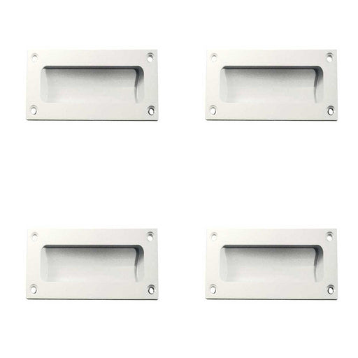 PACK Stylish 102mm White Flush Pulls Sliding Doors Drawers Recessed Door Handle