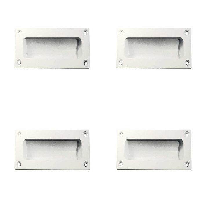 PACK Stylish 102mm White Flush Pulls Sliding Doors Drawers Recessed Door Handle