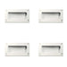 PACK Stylish 102mm White Flush Pulls Sliding Doors Drawers Recessed Door Handle