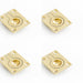 PACK Versatile 38x50mm Polished Brass Flush Rings Furniture Cabinetry Recessed Door Handle