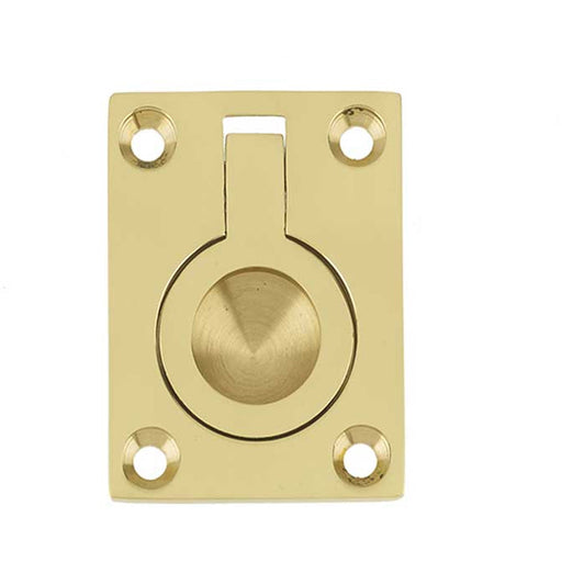 Premium 50x63mm Flush Rings Polished Brass Carpentry Projects Recessed Door Handle