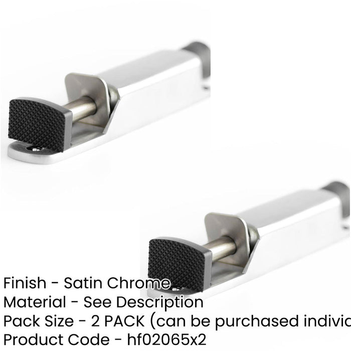 PACK Satin Chrome 180mm Foot Operated Door Holder Home Office-1