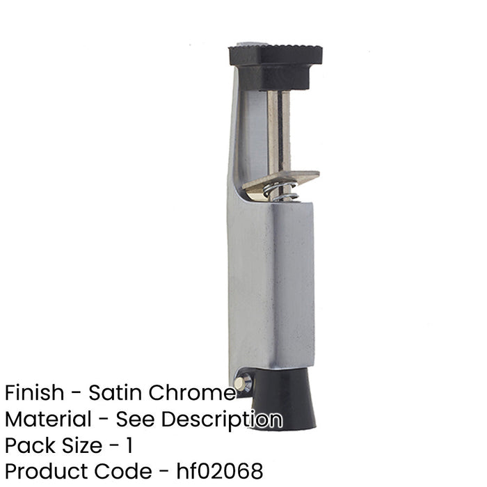 120mm Satin Chrome Foot Operated Door Holder Home Office-1