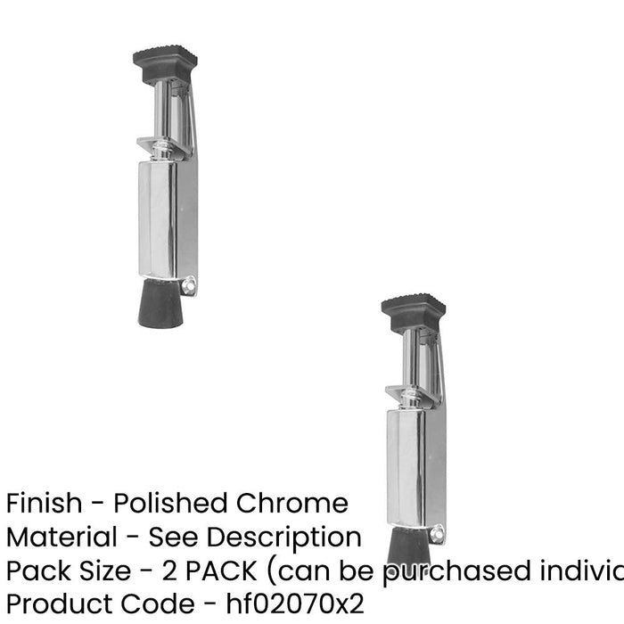 PACK Premium Polished Chrome Door Holder 180x37mm Easy Foot Operation-1