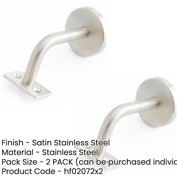 PACK Premium Satin Stainless Steel Handrail Brackets 75mm Secure Mounting Stair Bannister Holder (1)-1