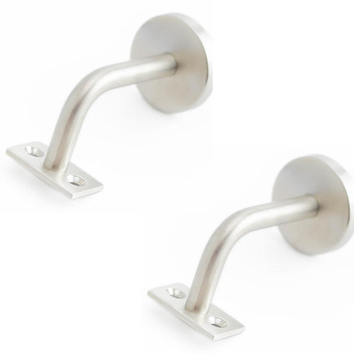 PACK Premium Satin Stainless Steel Handrail Brackets 75mm Secure Mounting Stair Bannister Holder (1)