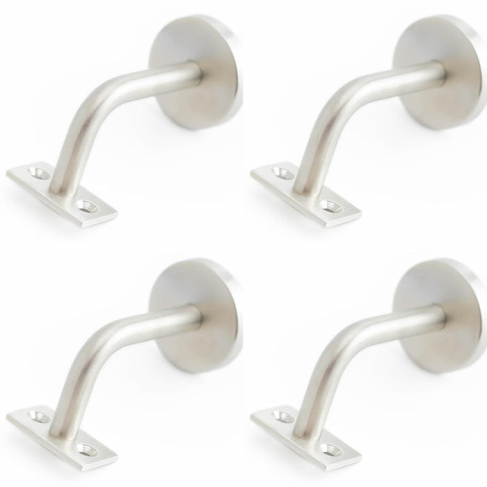 PACK Premium Satin Stainless Steel Handrail Brackets 75mm Secure Mounting Stair Bannister Holder