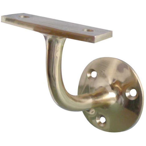 Premium Solid Brass Handrail Brackets 64mm Polished Finish Safety Durability Stair Bannister Holder