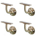PACK Premium Solid Brass Handrail Brackets 64mm Polished Finish Safety Durability Stair Bannister Holder
