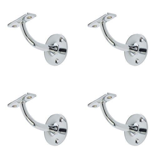 PACK Durable Solid Brass Handrail Brackets Polished Chrome Finish 64mm Stair Bannister Holder