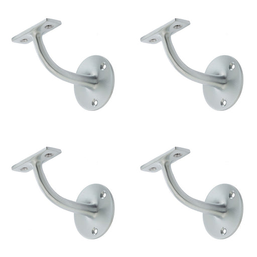 PACK Durable Solid Brass Handrail Brackets Satin Chrome Finish 64mm Stair Bannister Holder