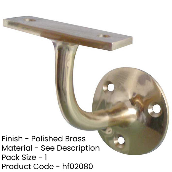 Premium Solid Brass Handrail Brackets 75mm Enhanced Stability Safety Stair Bannister Holder-1