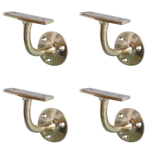 PACK Premium Solid Brass Handrail Brackets 75mm Enhanced Stability Safety Stair Bannister Holder