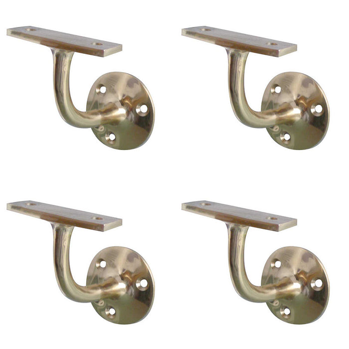 PACK Premium Solid Brass Handrail Brackets 75mm Enhanced Stability Safety Stair Bannister Holder