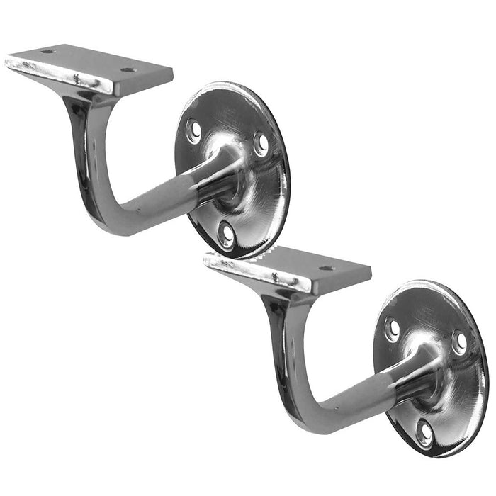 PACK Durable 75mm Polished Chrome Zinc Handrail Brackets Safety Style Stair Bannister Holder (1)