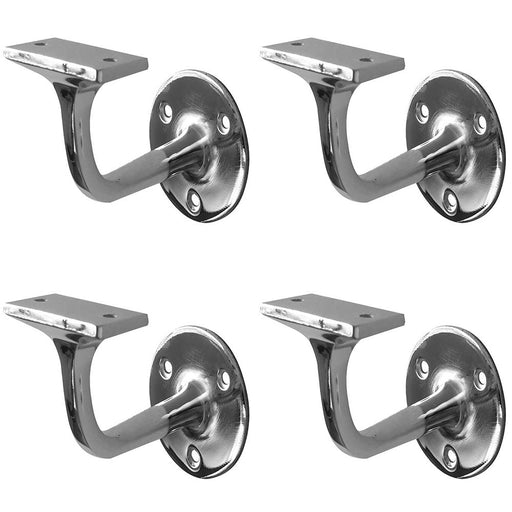 PACK Durable 75mm Polished Chrome Zinc Handrail Brackets Safety Style Stair Bannister Holder