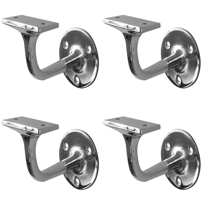 PACK Durable 75mm Polished Chrome Zinc Handrail Brackets Safety Style Stair Bannister Holder