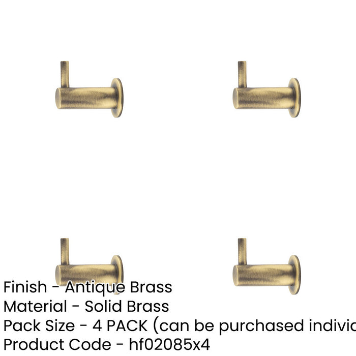PACK Antique Brass Cupboard Hook 37mm Elegant Organization Wall Mounted Clothing Hook-1
