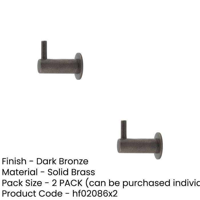 PACK Durable Dark Bronze Cupboard Hook Stylish Organization Wall Mounted Clothing Hook (1)-1