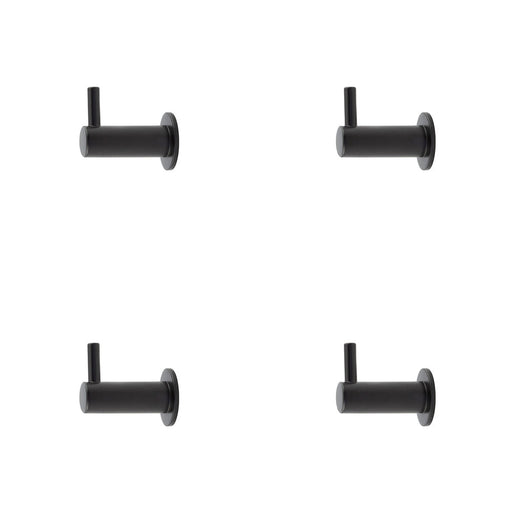 PACK Durable Black Cupboard Hook 37mm Stylish Organization Wall Mounted Clothing Hook