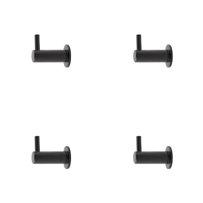 PACK Durable Black Cupboard Hook 37mm Stylish Organization Wall Mounted Clothing Hook