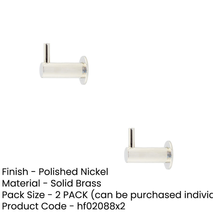 PACK Durable Polished Nickel Cupboard Hook Stylish Organization Wall Mounted Clothing Hook (1)-1
