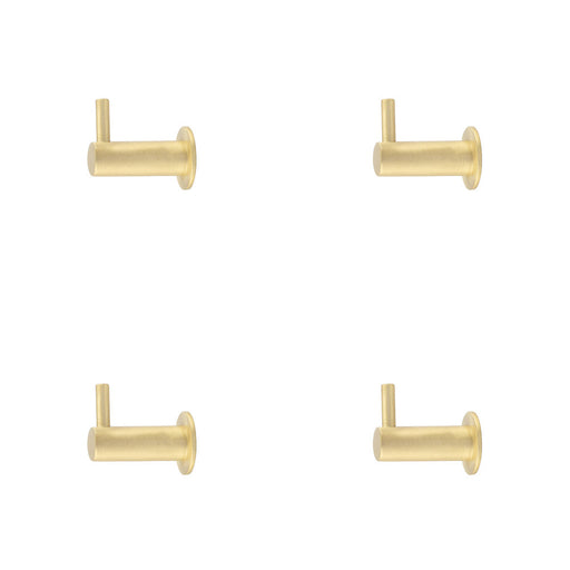 PACK Durable 37mm Satin Brass Cupboard Hook Stylish Organization Wall Mounted Clothing Hook