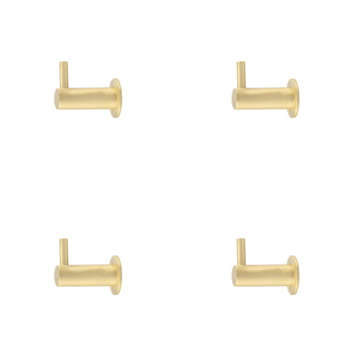 PACK Durable 37mm Satin Brass Cupboard Hook Stylish Organization Wall Mounted Clothing Hook