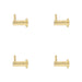 PACK Durable 37mm Satin Brass Cupboard Hook Stylish Organization Wall Mounted Clothing Hook
