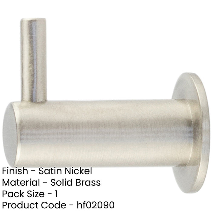 Durable Satin Nickel Cupboard Hook Stylish Organization Wall Mounted Clothing Hook-1