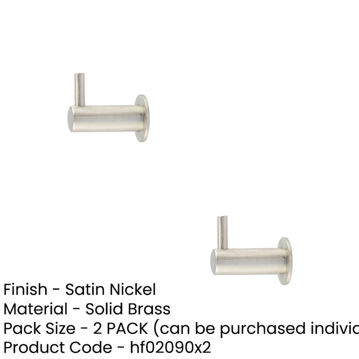 PACK Durable Satin Nickel Cupboard Hook Stylish Organization Wall Mounted Clothing Hook (1)-1