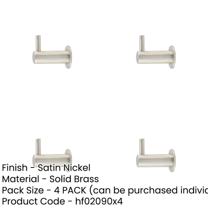 PACK Durable Satin Nickel Cupboard Hook Stylish Organization Wall Mounted Clothing Hook-1