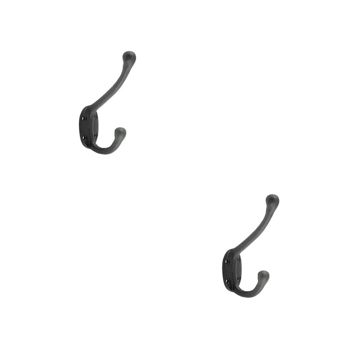 PACK Elegant Antique Black Coat Hook 125mm Wall Mounted Clothing Hook (1)