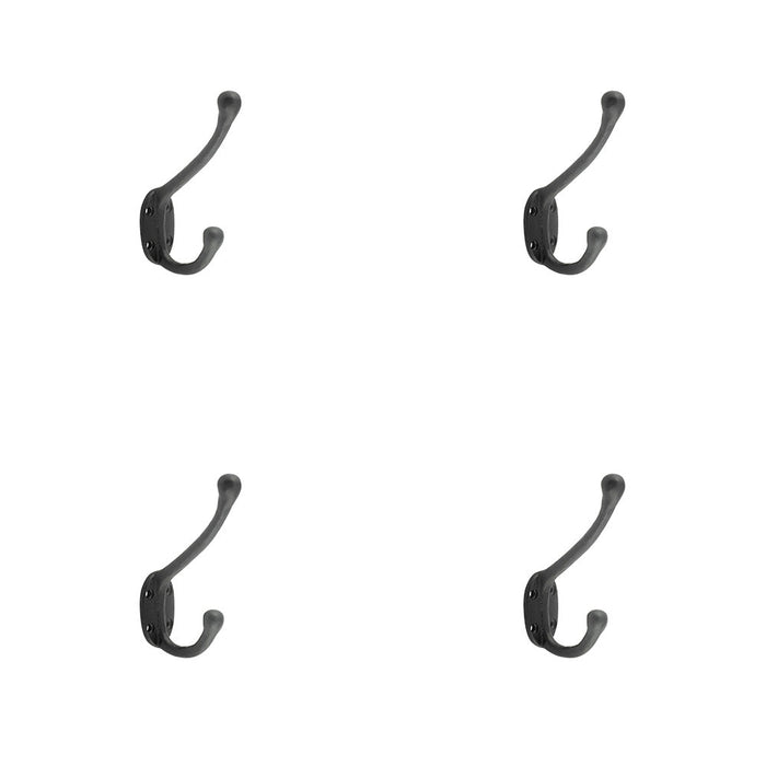 PACK Elegant Antique Black Coat Hook 125mm Wall Mounted Clothing Hook