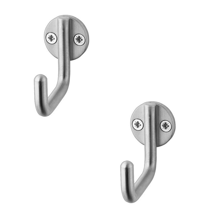 PACK Premium Satin Stainless Steel Single Robe Hook 55mm Bathroom Closet Wall Mounted Clothing Hook (1)