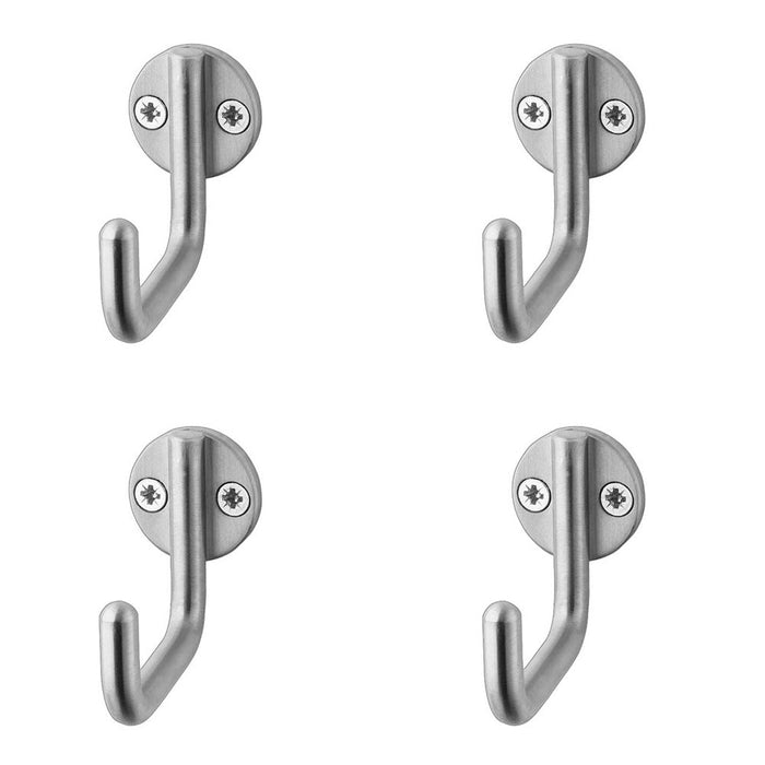 PACK Premium Satin Stainless Steel Single Robe Hook 55mm Bathroom Closet Wall Mounted Clothing Hook