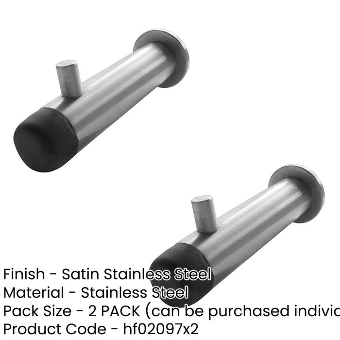 PACK Satin Stainless Steel Buffered Coat Hook 75mm Durable Design Wall Mounted Clothing Hook (1)-1