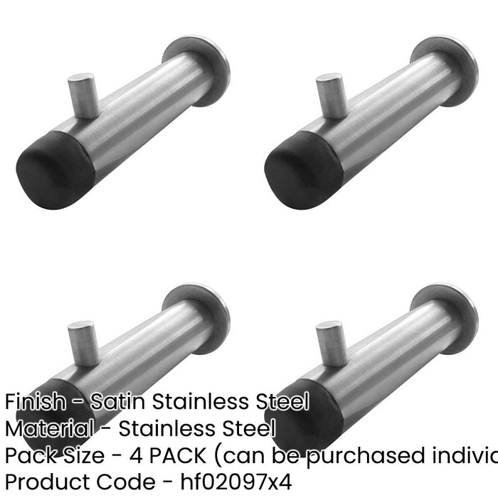 PACK Satin Stainless Steel Buffered Coat Hook 75mm Durable Design Wall Mounted Clothing Hook-1
