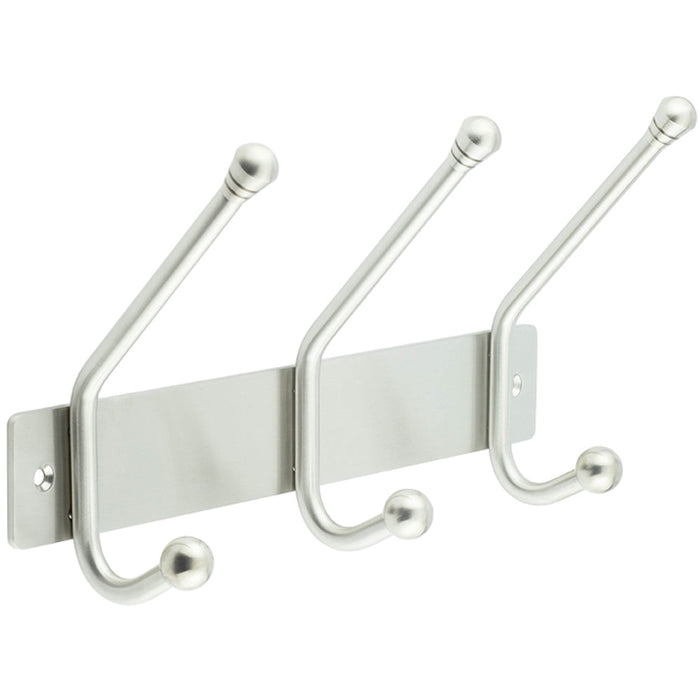 Durable Satin Stainless Steel Multi Hook Units 250MM Home Office Wall Mounted Clothing Hook