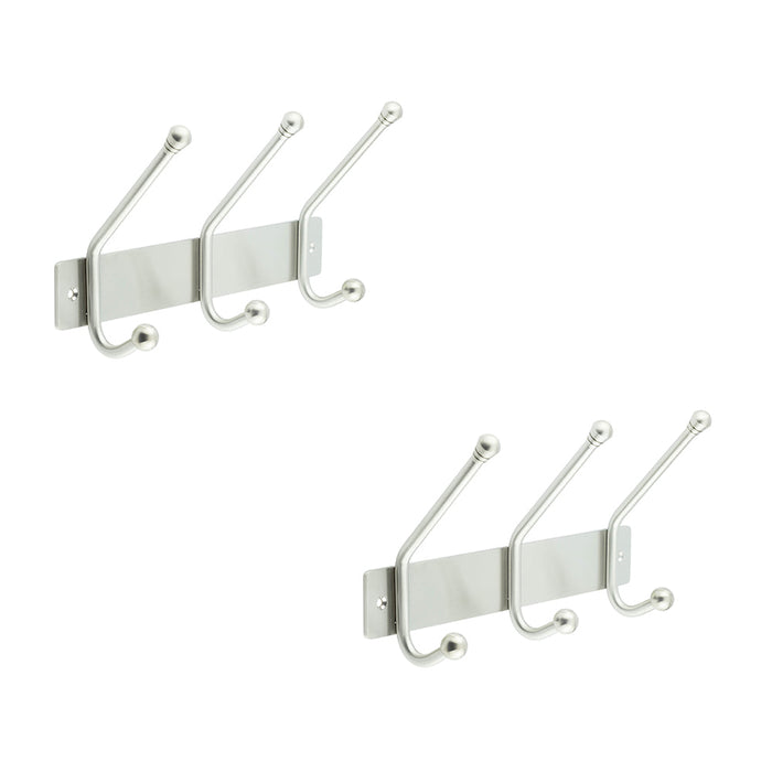 PACK Durable Satin Stainless Steel Multi Hook Units 250MM Home Office Wall Mounted Clothing Hook (1)