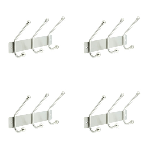 PACK Durable Satin Stainless Steel Multi Hook Units 250MM Home Office Wall Mounted Clothing Hook