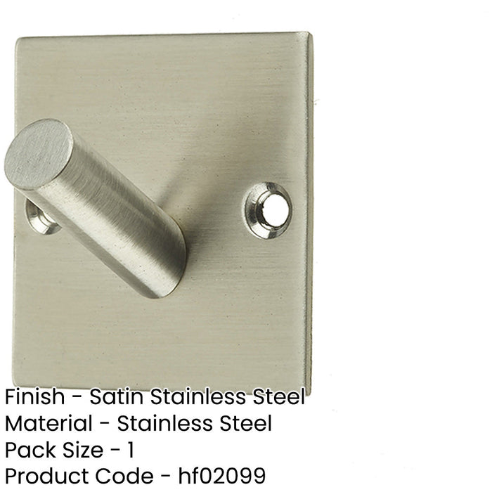 Premium Satin Stainless Steel Single Robe Hook 48mm Wall Mounted Clothing Hook-1