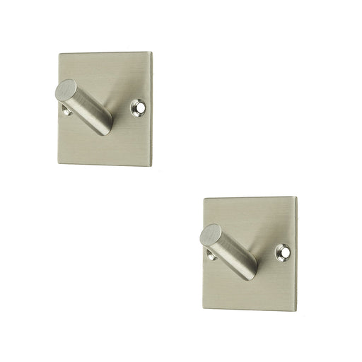 PACK Premium Satin Stainless Steel Single Robe Hook 48mm Wall Mounted Clothing Hook (1)