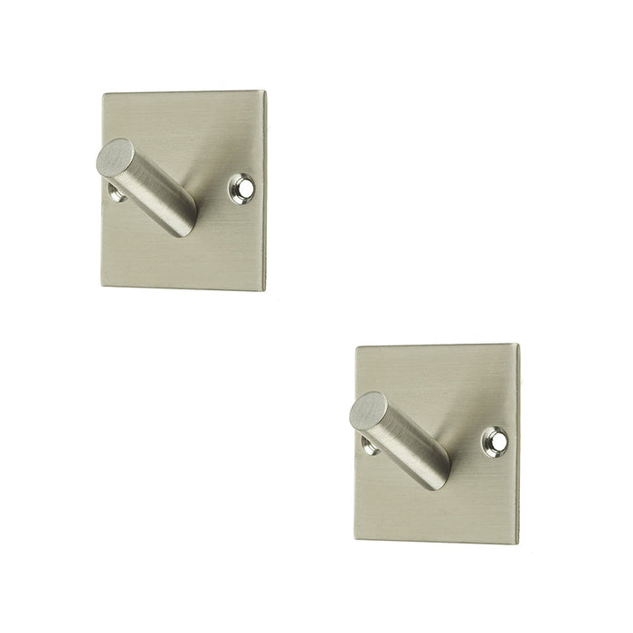 PACK Premium Satin Stainless Steel Single Robe Hook 48mm Wall Mounted Clothing Hook (1)