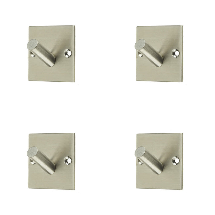 PACK Premium Satin Stainless Steel Single Robe Hook 48mm Wall Mounted Clothing Hook